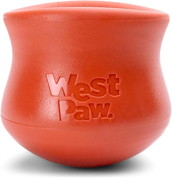 WEST PAW Toppl Durable Dog Treat Puzzle Toy for Medium to Large Dogs- Engaging Interactive Chew Toy for Mental Stimulation, Slow Feeding- 3/4 Cup Capacity - Cardinal Red, Large