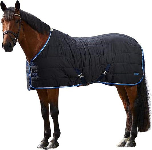 HORZE Glasgow Anti-Slip Stable Horse Blanket (100g Fill) - Dark Blue - 66 in