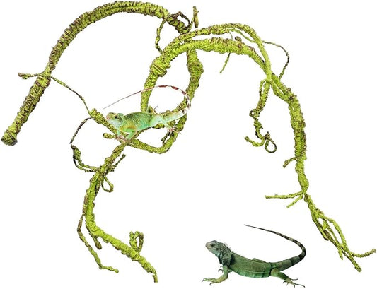 BNOSDM Reptile Jungle Vines Flexible Bend-A-Branch, 3.6Ft Reptile Climbing Branches, Chameleon Flexible Vine Decor,Terrarium Plants Decoration Accessories for Lizard Gecko Frog Snake