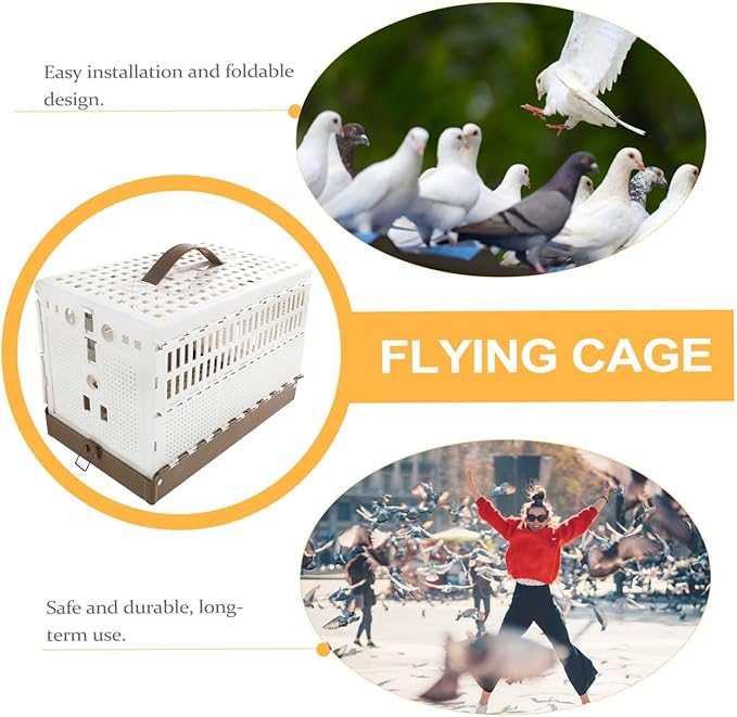 Small Bird Cage, Foldable Portable Carrier for Birds, Lightweight Training and Domestication Crate for Indoor Outdoor Yard Transport Travel Competition Use, Pet Aviary Accessory