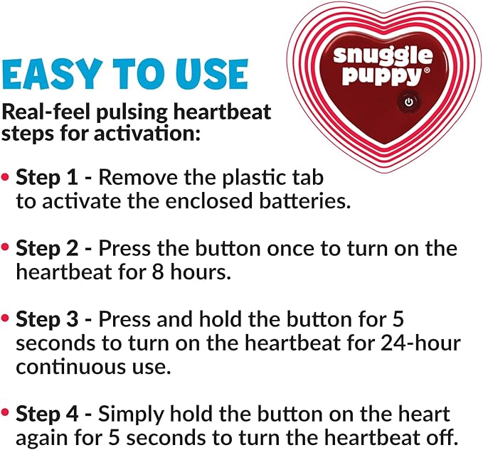 SmartPetLove Snuggle Puppy Original Dog Toy for Small Breeds - Heartbeat Puppy for Dogs - Pet Anxiety Relief and Calming Aid - Comfort Dog Toys for Behavioral Training. Heat Pack not Included