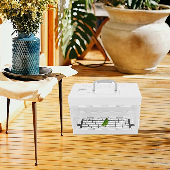 POPETPOP Outdoor Small Bird Carrying Cage Lightweight Travel Parrot Carrier for Parakeets Cockatiels for Sightseeing Hiking and Camping with Optimal Ventilation for Comfort