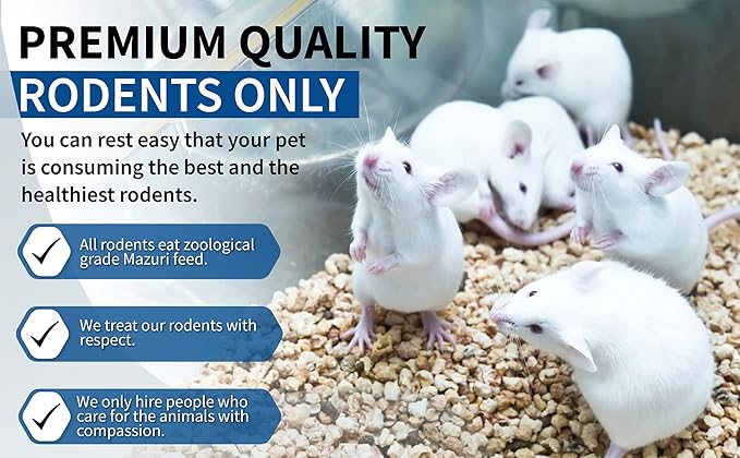 MiceDirect EST. 2003 50 Frozen Mice Combo Pack of 25 Hoppers and Weanling Feeders Snake Food for Mice for Juvenile Ball Python Adult Milk Corn Snakes (1.5-2.5 in)(500 Grams Min)