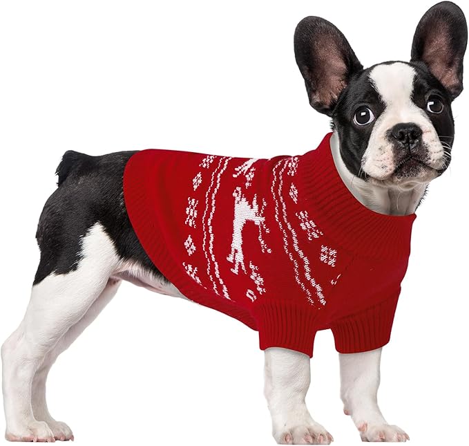Christmas Dog Sweaters for Small Medium Large Dogs Classic Turtleneck Holiday Xmas Pet Clothes Cozy Stretchy Sweater for Chihuahua, Bulldog, Dachshund, Pug XX-Large
