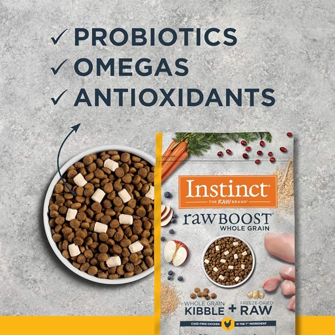 Instinct Raw Boost, Natural Dry Dog Food with Freeze Dried Pieces, High Protein, Whole Grain Recipe - Real Chicken & Brown Rice, 20 lb. Bag