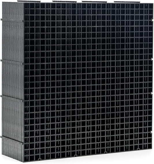 LINLAN 12 Pieces 11.8x11.8in (30X30cm) Aquarium Grid Plastic, Fish Tank Divider, Egg Crate for DIY Filtration and Bottom Protection in Aquascaping (Black-No Accessories)