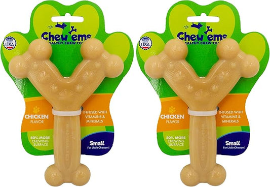 Chew'ems Durable Chew Toys for Small Dogs | Long-Lasting & Flavorful Chew Dog Toys, Small Dog Breeds | Chicken-Flavored (Pack of 2)