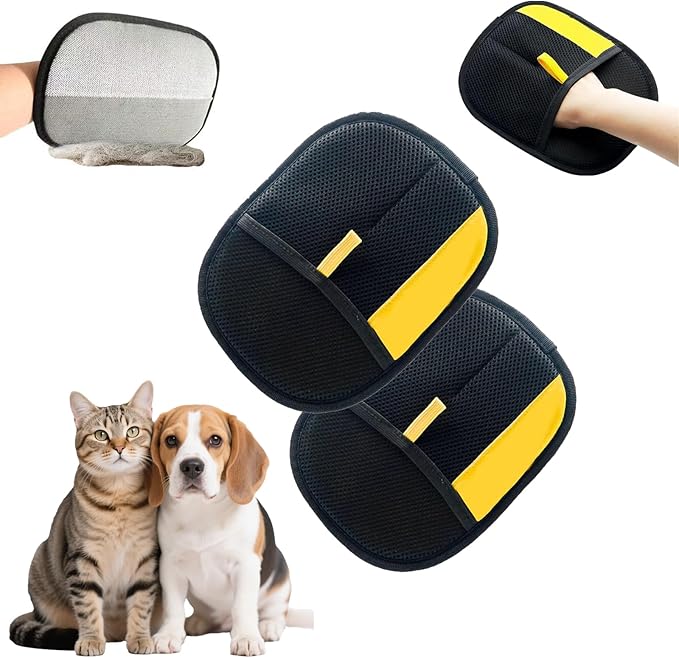 Cat Dog Pet Electrostatic Hair Removal Gloves,Upgraded in 2025,Hair Brush,Washable,Reusable,For Clothes, Sofa,Carpet,Car Seat