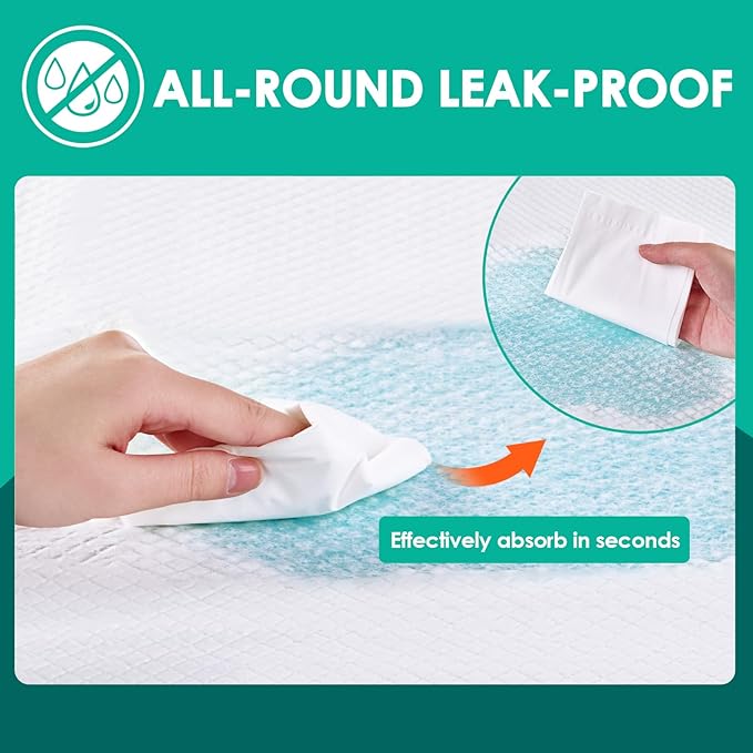 JollyMate Dog Pee Pads Extra Large 36"x36", 50 Pack X-Large Super Absorbent Pet Training Pads with Adhesive Tabs, 6 Layers Thick Leak-Proof Potty Pads for Dogs and Puppies