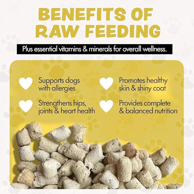 Freeze Dried Dog Food for Small & Large Dogs, 16 Oz (500+Pieces) Chicken Dog Food Toppers for Picky Eaters, USA Made- Grain Free & All Natural Freeze Dried Treats Made with 96% Meat Organs