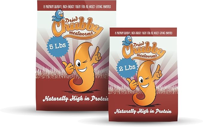Chubby Mealworms 7LB Bulk Dried Mealworms High Protein Treat for Chickens, Ducks, Birds and Much More