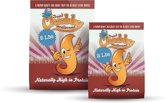 Chubby Mealworms 7LB Bulk Dried Mealworms High Protein Treat for Chickens, Ducks, Birds and Much More
