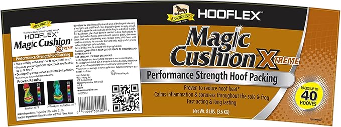 Absorbine Hooflex Magic Cushion Xtreme Hoof Packing, Veterinary Formulated Strong, Fast-Acting Relief, Reduce Hoof Heat for up to 24 Hours, 8lb Tub