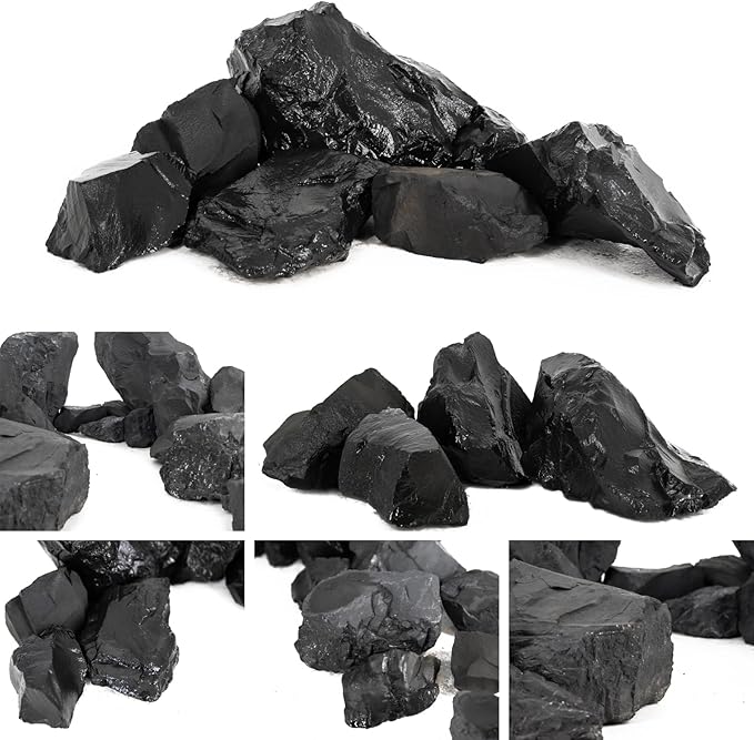 Unocho Aquarium Rocks 40lb Natural Slate Stone Rocks for Aquariums Landscaping Paludarium Model Tank Decoration Aquascaping Amphibian Enclosures Garden(3"-10"-12pcs)