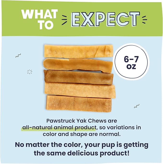 Pawstruck Large Himalayan Yak Dog Chew (6-7 oz) - Natural Yak & Cow Milk Cheese Long-Lasting Treat for Dog Chew Stick - 1 Count - Packaging May Vary (Pack of 2)