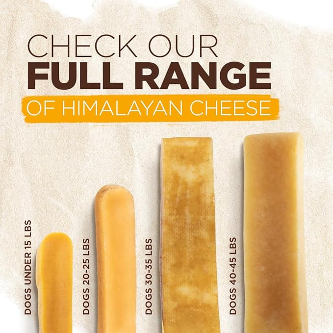 Natural Farm Himalayan Yak Cheese Chews, Protein-Rich, Low-Allergen, Lactose-Free, Gluten-Free, 100% Natural - Small, 8 Pack
