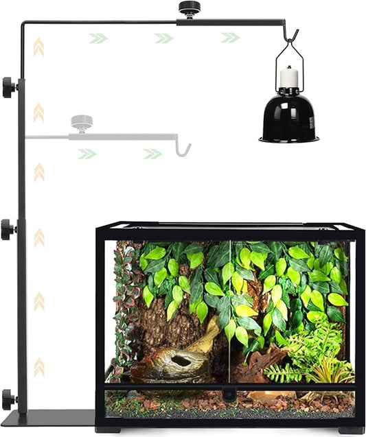 Reptile Domes Stand, Adjustable 17-37 Inch Heat Lamp Stand Fixture for Terrarium, Metal Basking Lamp Holder, Suitable for All Reptile Domes Lamp,XL Size
