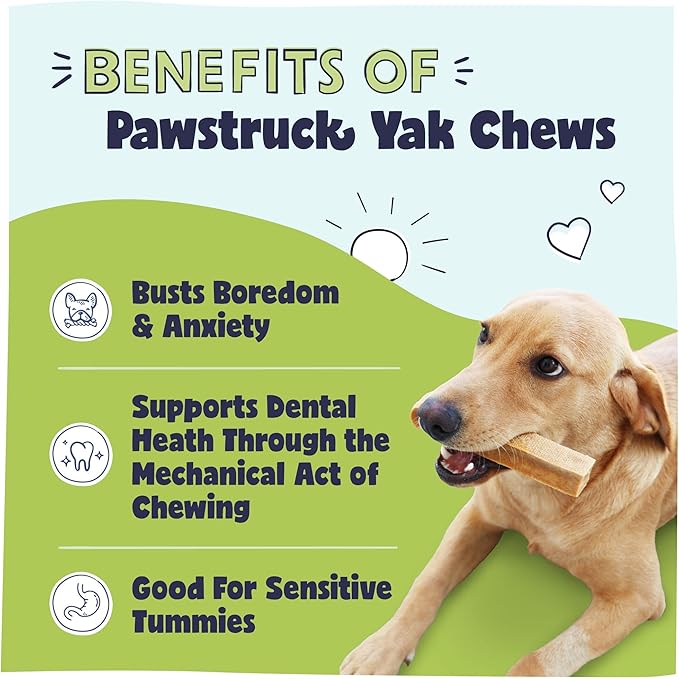 Pawstruck Large Himalayan Yak Dog Chew (6-7 oz) - Natural Yak & Cow Milk Cheese Long-Lasting Treat for Dog Chew Stick - 1 Count - Packaging May Vary