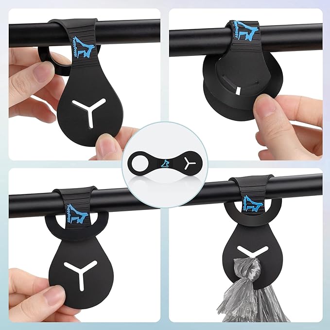 PuppyDoggy Dog Poop Bag Holder for Leash Waste Bag Carrier Dog Poop Bag Dispenser for Walking Running Bicycle Accessory 4 pieces (White)