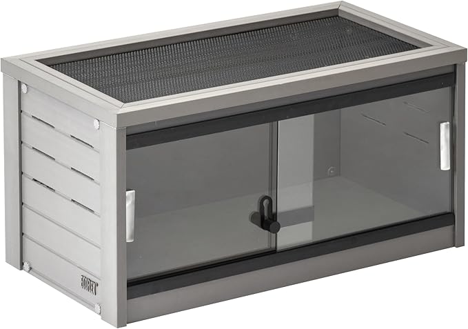 New Age Pet® ECOFLEX® Small 24" Reptile Enclosure, Glass Front Terrarium for Snakes, Lizards & Tortoises, in Maple or Grey, Easy to Clean, Front Access Design