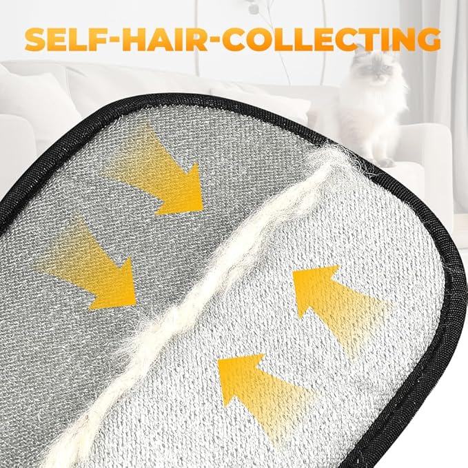 Pet Hair Removal Glove for Cats & Dogs, Upgraded Thickened Double Sided Grooming Glove, Powerful Cat Grooming Gloves, Reusable Hair Remover Glove for Couch, Furniture, Carpet, Curtain (3pcs)