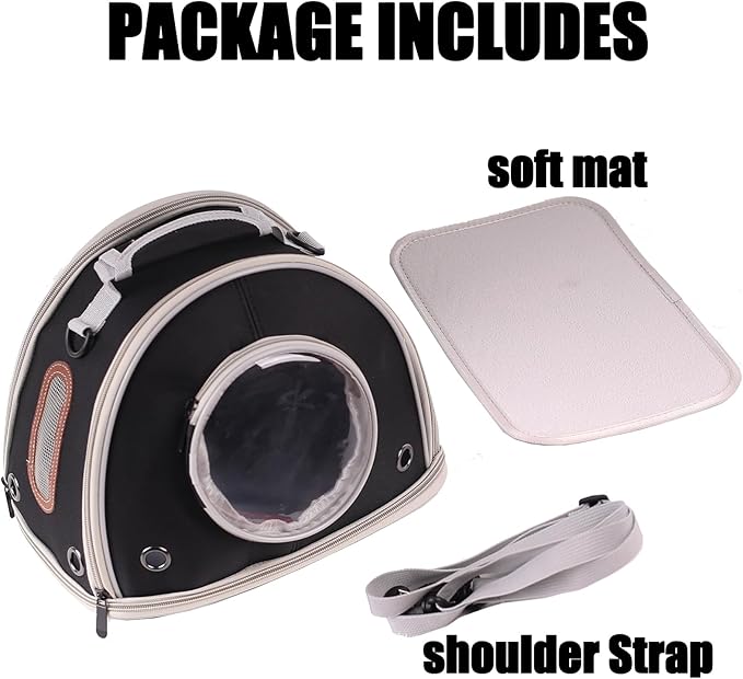 Guinea Pig Travel Carrier Cage, Portable Carry Bag for Two (2) Pigs, Reptile Bearded Dragon Lizard Carrier Bag for Small Animals Hamster Hedgehog Bird Bunny Kitten (Black, Typical Oxford)