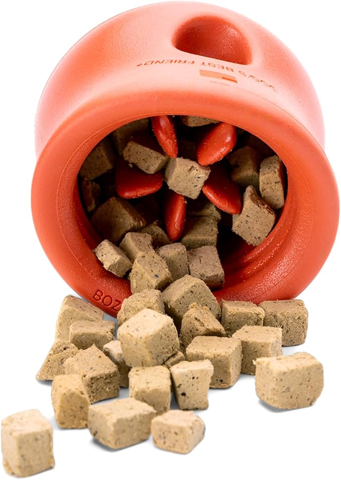 WEST PAW Toppl Durable Dog Treat Puzzle Toy for Medium to Large Dogs- Engaging Interactive Chew Toy for Mental Stimulation, Slow Feeding- 3/4 Cup Capacity - Cardinal Red, Large