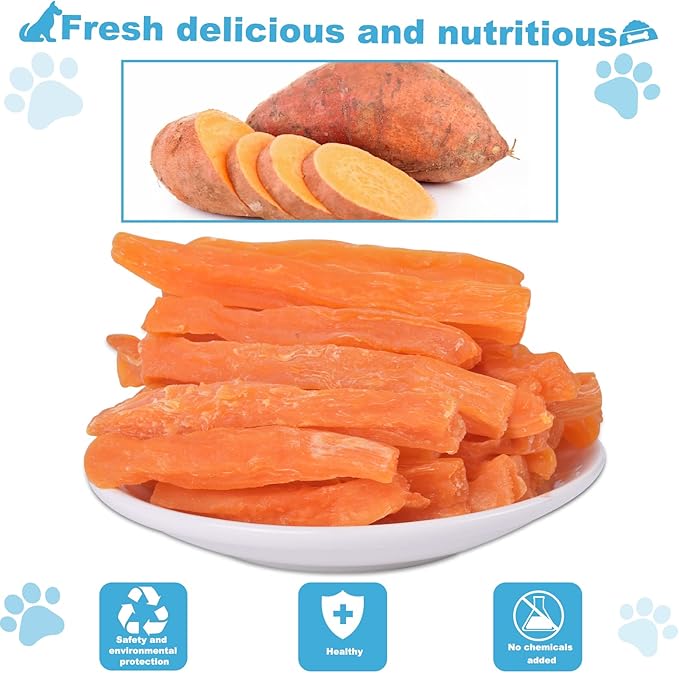 Sweet Potato Dog Treats no Rawhide for Small and Large Dog Sticks Puppy Training Snacks Grain Free 1 lb/454g