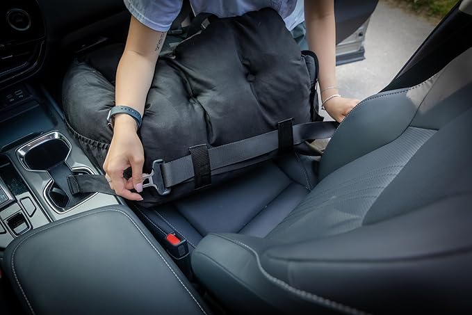 JACKO & CO - Premium Dog Car Seat v2 Booster Seat for Small & Medium Pets Under 40lbs - Machine Washable w Removable Covers, Water Resistant w Clip-On Leash for Back Seat Use (Black/Medium (20-40lbs)