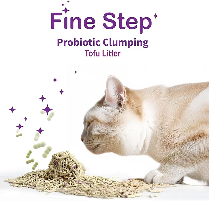 FreshWhisker Tofu Cat Litter, Ultimate Odor Control, Quick and Strong Clumping, Low Dust, Less Tracking, Less Cleanup, Longer Lasting Plant Based 5-in-1 Kitty Litter (Probiotic 5.5 LB Bag)