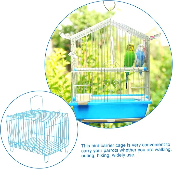 Portable Metal Bird Carrier Cage Travel Cage for Birds Lightweight Convenient Design for Parrots Cockatiels Pets Secure Stylish Habitat for Travel