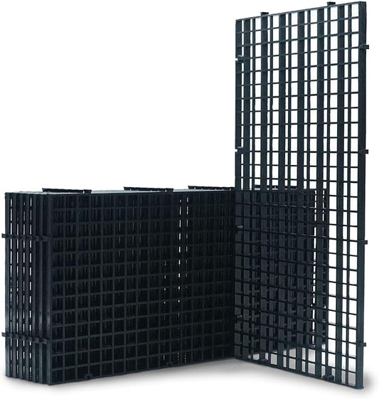 LINLAN 8 Pieces 5.9x11.8in (15X30cm) Aquarium Grid Plastic, Fish Tank Divider, Egg Crate for DIY Filtration and Bottom Protection in Aquascaping (Black-No Accessories)