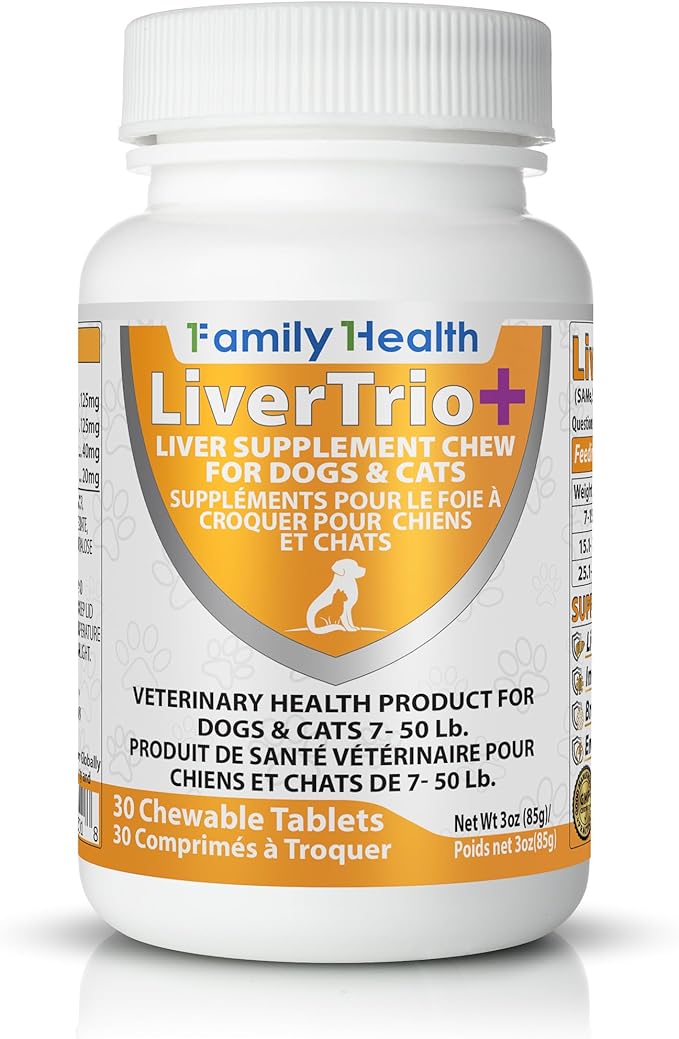 Comprehensive Liver Support Supplement for Smaller Dogs. Flavorful Chewable Tablets Combining Same, SPC, Silybin A+B, + Glutathione 30Ct (Small - Medium)