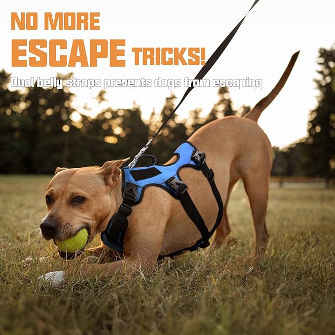 AUROTH Dog Harness, Escape Proof Dog Harness for Large Dogs, No Pull Dog Harness with Lift Handle, Soft Padded Reflective Adjustable Dog Vest Harness, Large Dog Harness for Walking Hiking Training