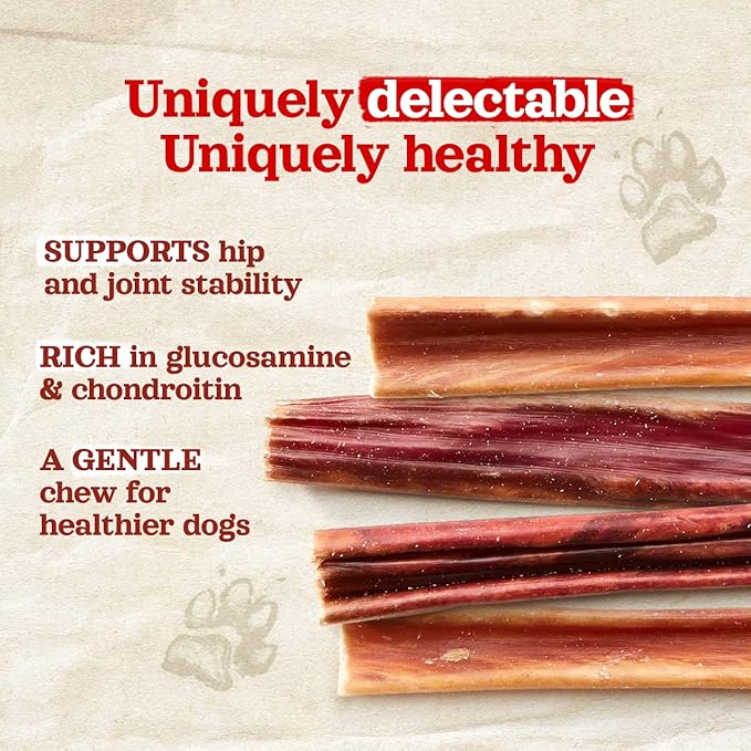 Natural Farm Gullet Sticks (6 Inch, 25 Pack), Grain-Free, Preservative-Free & Fully Digestible Beef Esophagus – Gentle Yet Effective Fun - Best for Light, Pups & Senior Chewers