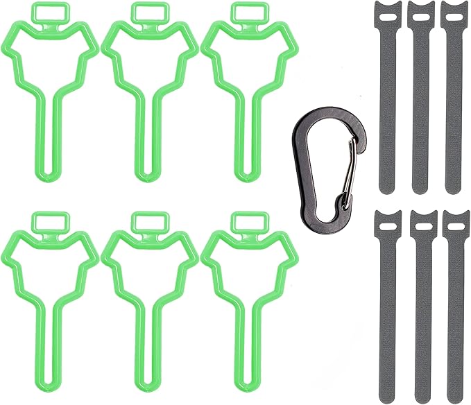 Dog Poop Bag Holder, Waste Bag Holder, Dog Poop Bag Carrier, Hand Free Holder (6 pack, Green)