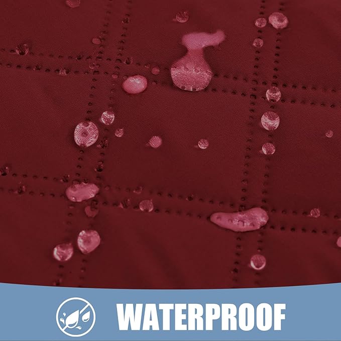 Smiry Waterproof Dog Bed Cover Pet Blanket, Soft Washable Dog Blanket for Furniture Bed Couch Sofa Reversible, Checkered (30"x70", Wine Red/Wine Red)