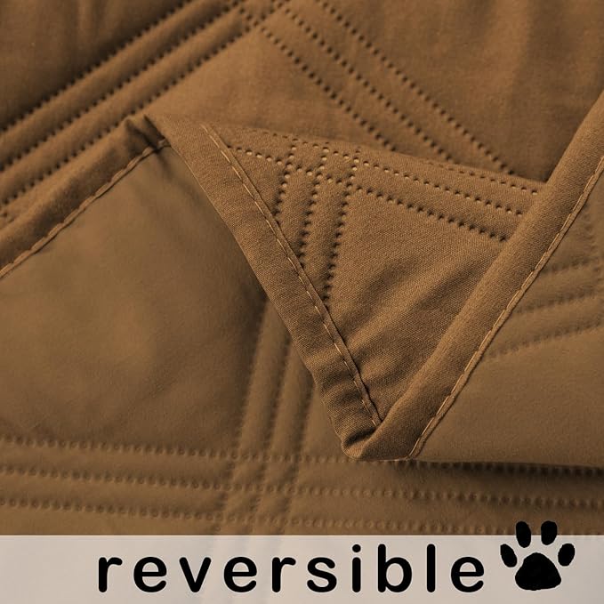 fuguitex Waterproof Dog Blanket Reversible for Small Dogs Resistant Leakproof Washable Couch Cushion Bed Protector Cover for Indoor Furniture Pet Friendly（40"*50",Brown+Brown