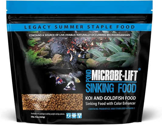 MICROBE-LIFT Sinking Fish Food Pellets for Ponds, Water Gardens, and Fountains, for Live Goldfish and Koi, 5.75 Pounds