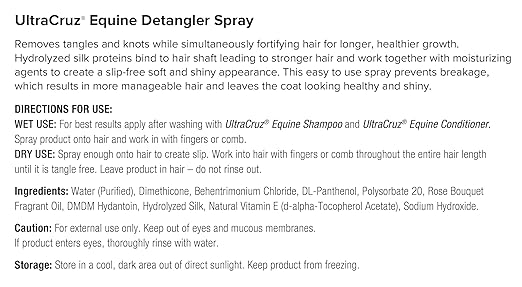 UltraCruz - sc-395298 Equine Detangler Spray for Horses, 16 oz