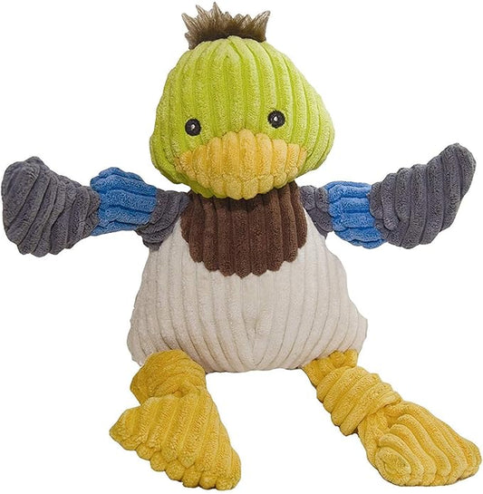 HuggleHounds Knottie Plush Dog Toy - Dog Stuffed Animal Toy, Squeaky Puppy Toys, for Small, Medium & Large Dogs, Durable Plush to Keep Them Busy - Dillie Duck, Large