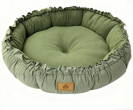 AYONS Pet Pad for Cats & Small Dogs - Deep Gray & Dark Green, S/M/L Sizes, Soft Comfortable Sleeping Cushion, Non-Slip Bottom Rest Bed, Washable Indoor Cuddle Mat