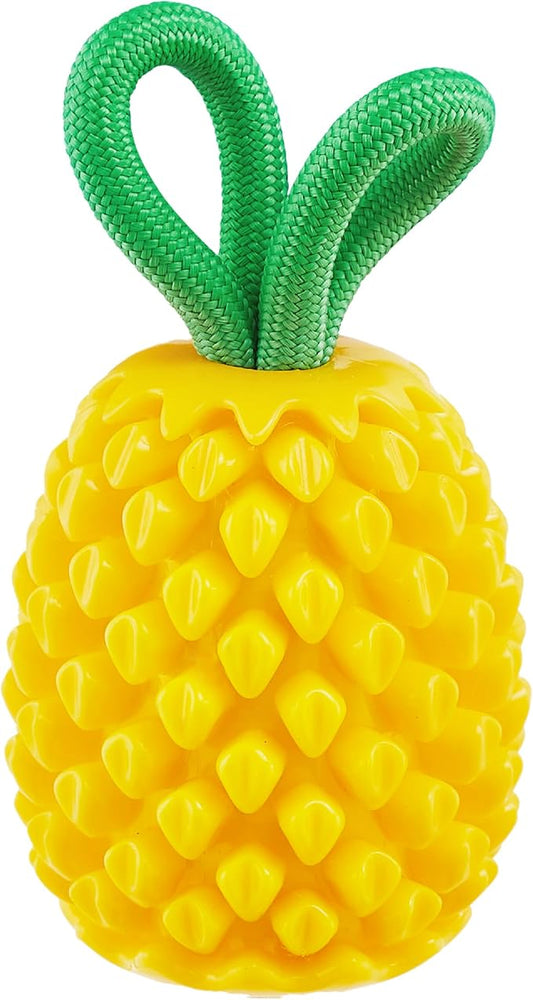 Outward Hound by Planet Dog Dental Pineapple Dental Chew Toy and Interactive Treat Stuffer Durable Dog Toy Stuffable Dog Toy, Yellow