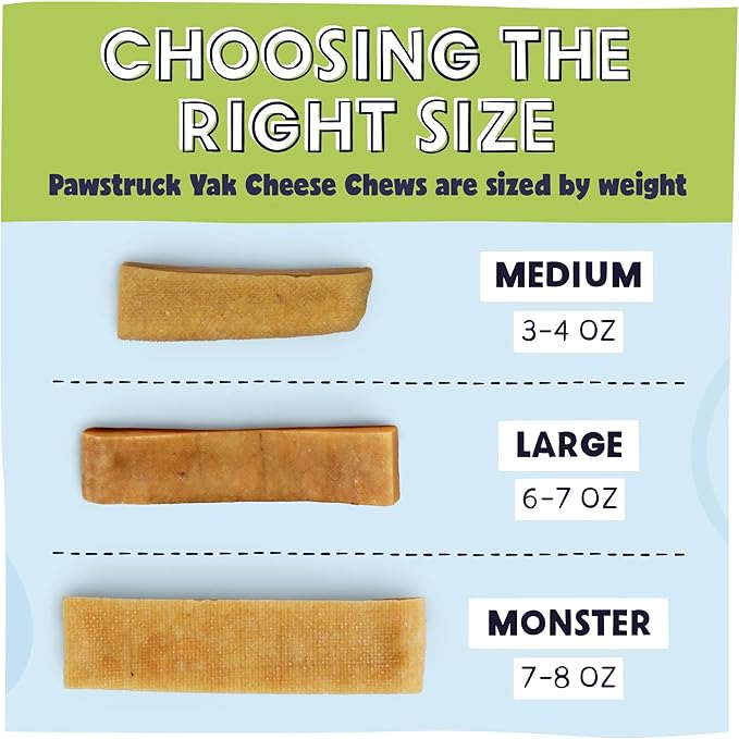 Pawstruck Large Himalayan Yak Cheese Chews for Dogs - Premium Long Lasting Natural Treat for Aggressive Chewers Limited Ingredient - Pack of 10 - Packaging May Vary