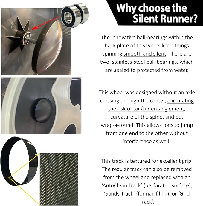Silent Runner Glow Wheel - 12" Regular - Exercise Wheel (Wheel + Autoclean Track + Cage Attachment)