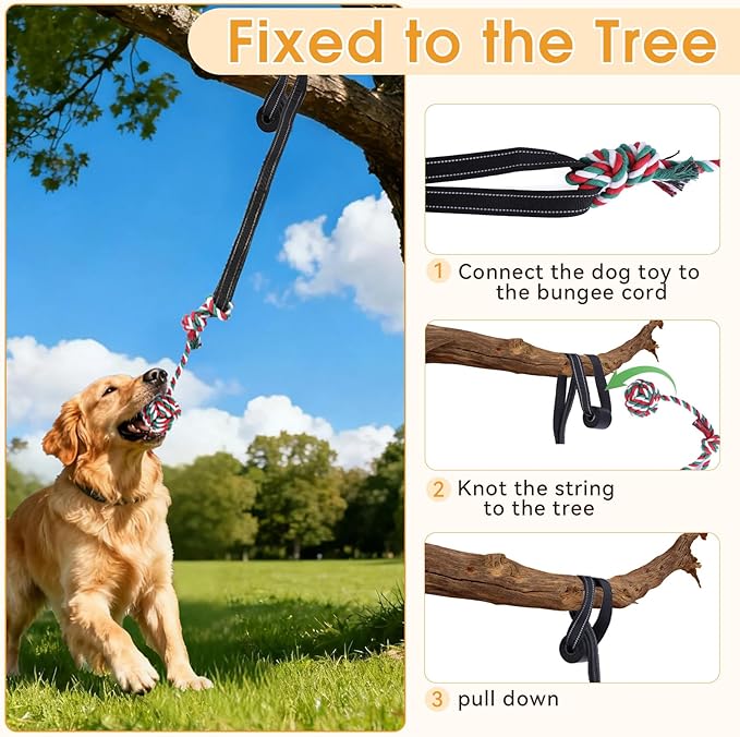 HOPET Dog Bungee Tug Toy for Dogs, Dog tug of war Toy,Outdoor Interactive Toys