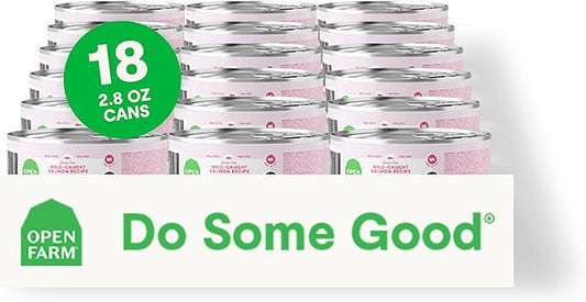 Open Farm Canned Cat Food, Pate for Complete & Balanced Nutrition, Grain Free and Legume-Free Wet Cat Food, Salmon Recipe, 2.8oz Cans (Case of 18)
