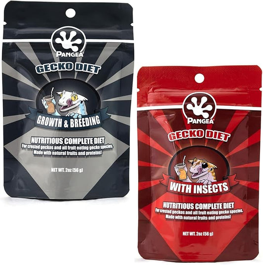 Pangea Gecko Diet Fruit w/Insects & Breeding Bundle - 2oz Fruit & Insects and Breeding Formula