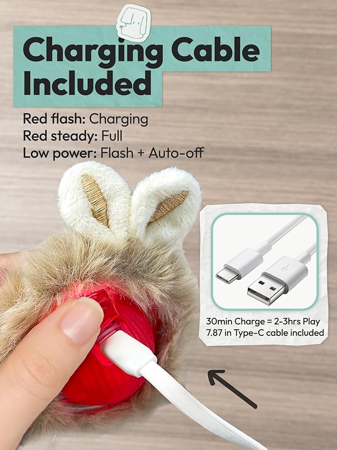 Interactive Cat Toy with Moving Ball, USB Rechargeable Undercover Hide and Seek Mat for Indoor Cats & Kittens, Automatic Exercise & Entertainment Play Pad