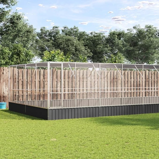 Steel Aviary with Extension, Large Bird Cage with Lockable Door, Aviary Spacious and Versatile Cage Ideal for Parakeets, Parrots, Lovebirds, Cockatiels, Pigeons, 327.6"x163"x83.5",-290